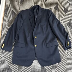 Brooks Brothers 346 Blue Blazer 48L Long Golden Fleece Buttons Wool Jacket